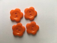 2 hulls knapp 16mm orange blomst